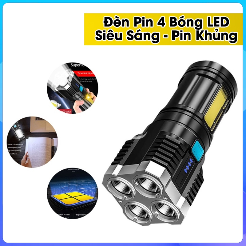 Đèn pin 4 bóng Led siêu sáng