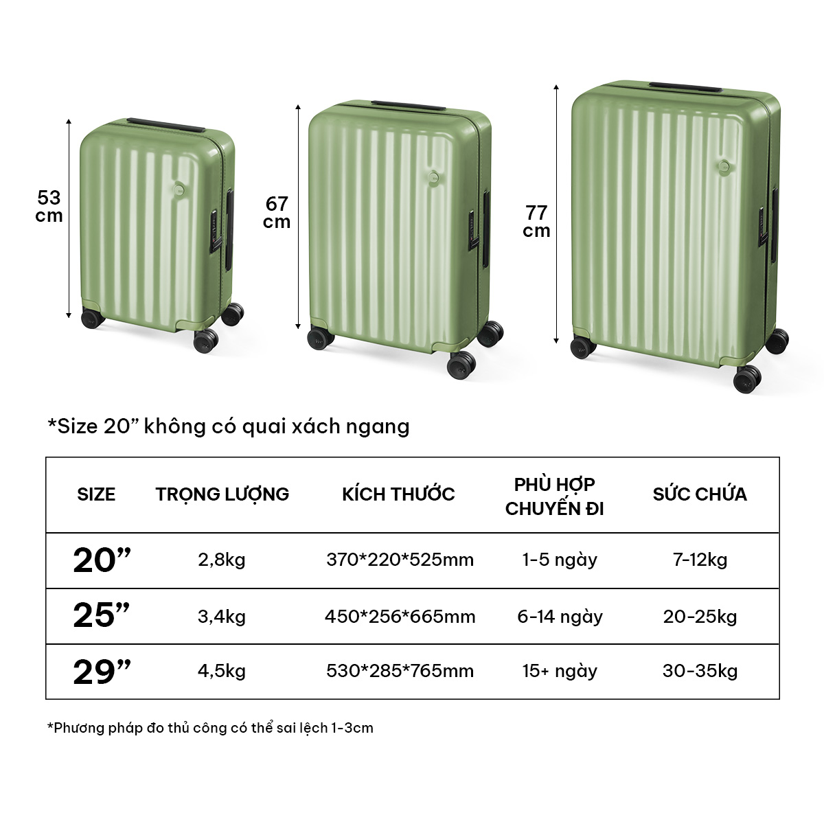 Vali ký gửi ITO Classic Wave 25-inch (64 cm) Hard Shell với khóa TSA
