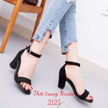 Giày sandal gót vuông 7 phân big size 40 41 42 43 44