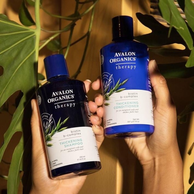 Dầu gội & xả làm dày, giảm rụng tóc avalon organics biotin b-complex thickening shampoo