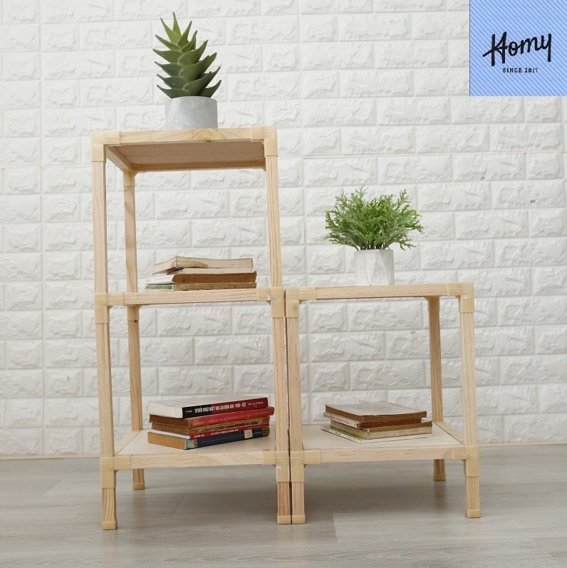 [HCM]Kệ gỗ 2 tầng vuông 32cm siêu chắc chắn