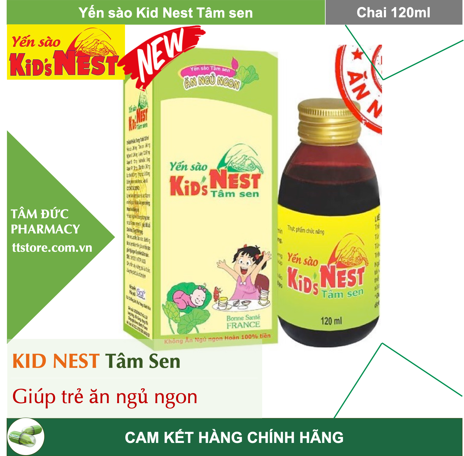 [Mẫu mới] Yến sào KIDNEST tâm sen giúp bé ăn ngon, ngủ ngon [kids nest / kid's net / kid's nest]