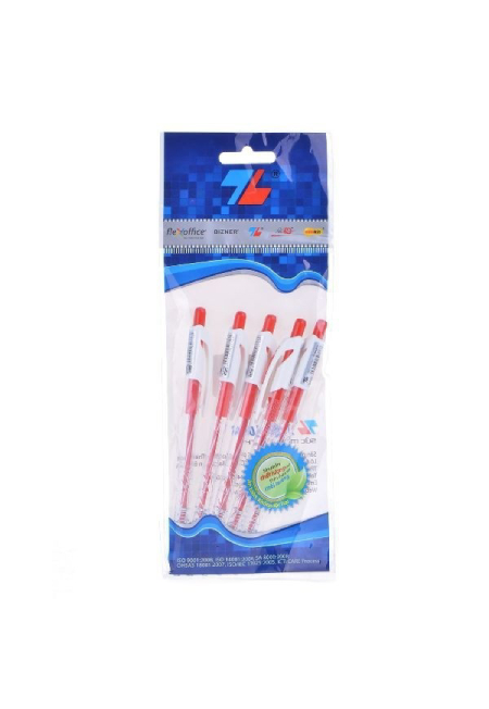 Bút bi tl-079 đỏ vỉ 5 cây