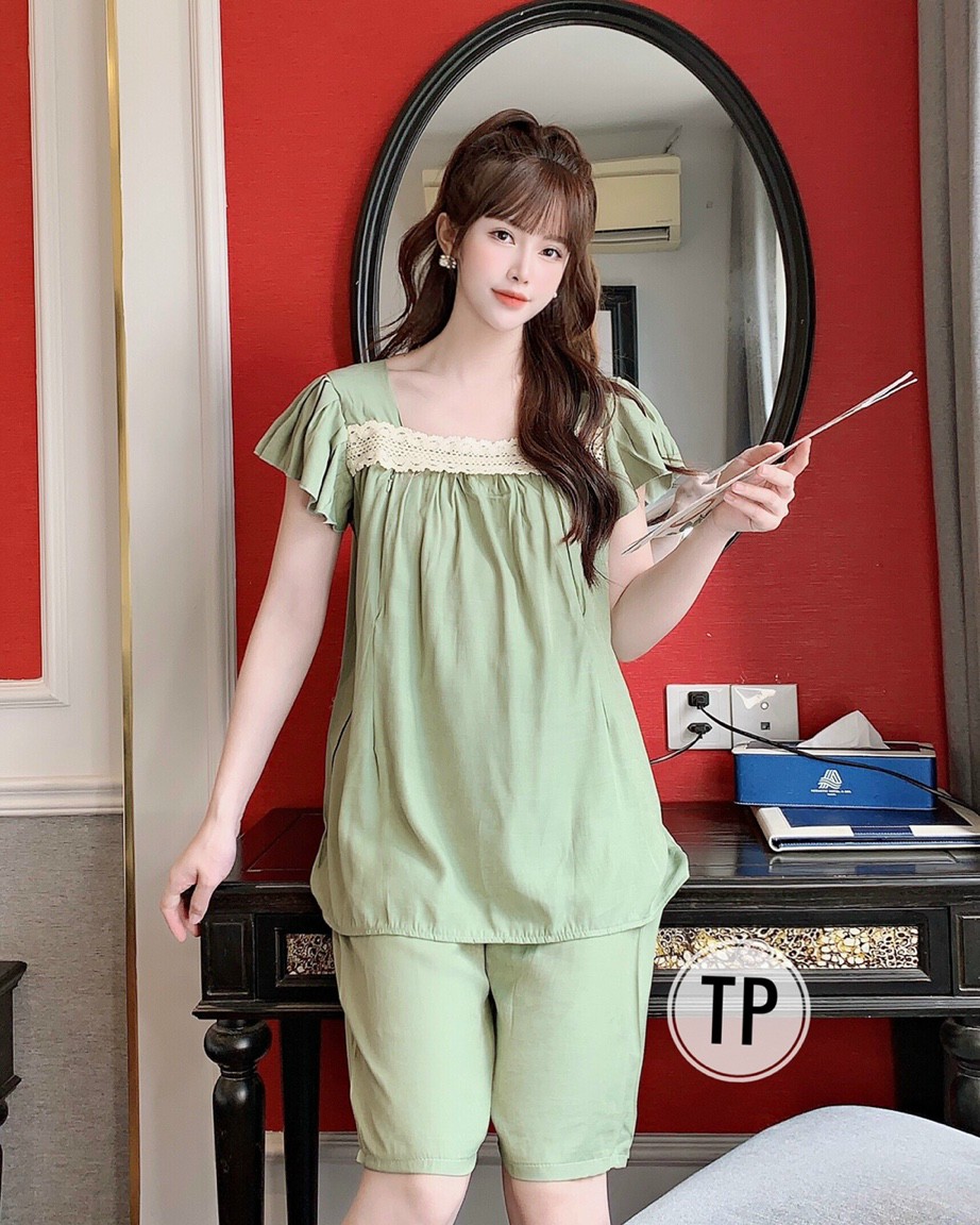 Bộ bầu chất lụa siêu mịn mát freesize 43-70kg ( ảnh thật)