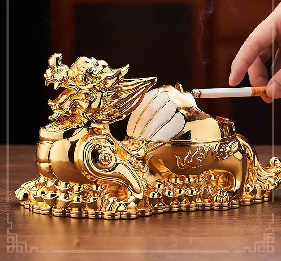 Gạt tàn Rồng cỡ lớn trang trí phong thuỷ, Gạt tàn Long quy cao cấp siêu chất