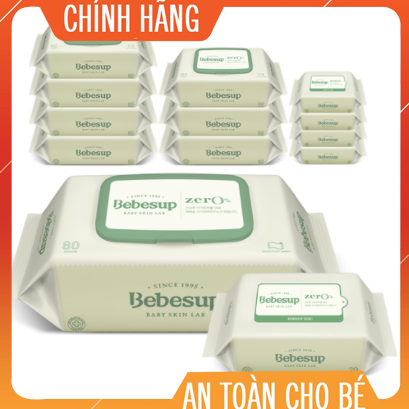 Khăn giấy ướt không mùi cho da nhạy cảm 80 tờ- Zero 80