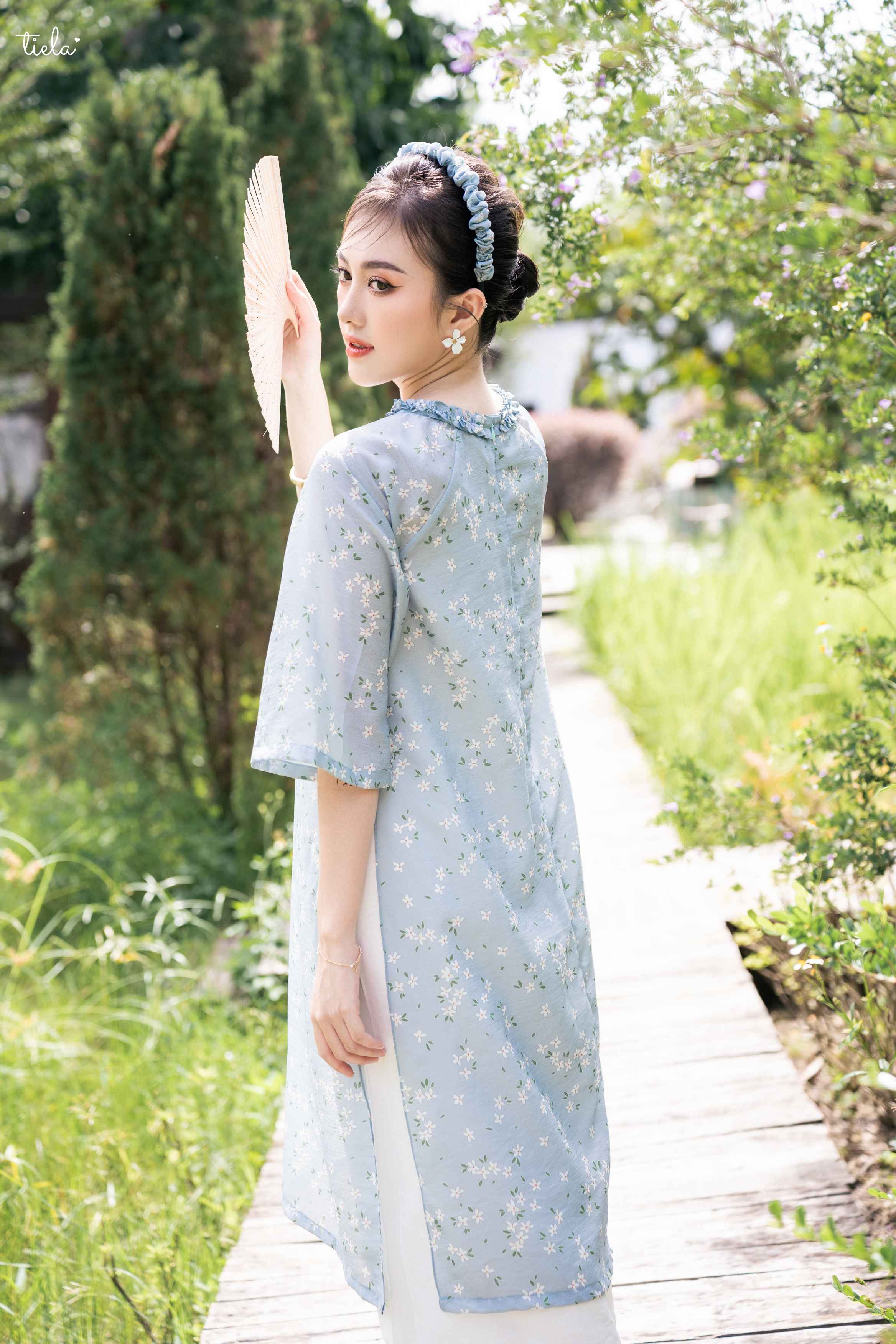 TIELA - Áo Dài Lam Hoa (không kèm quần)