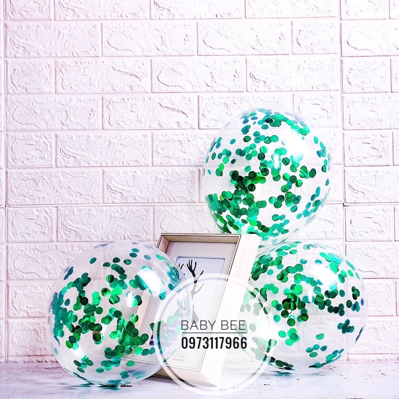 Bóng Trong Suốt Lồng Nhũ Sequin Size 12 Inch