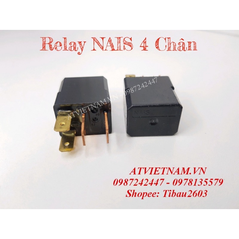 Relay 4 chân NAiS, Rơ le xe máy NAIS ( 1 cái )