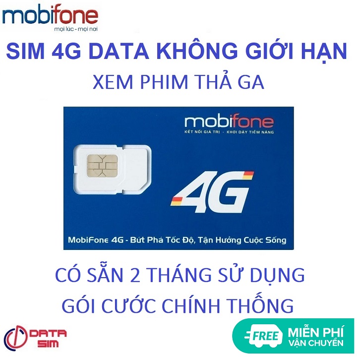 Sim 4G mobifone tỷ GB có sẵn 2 tháng sử dụng 99