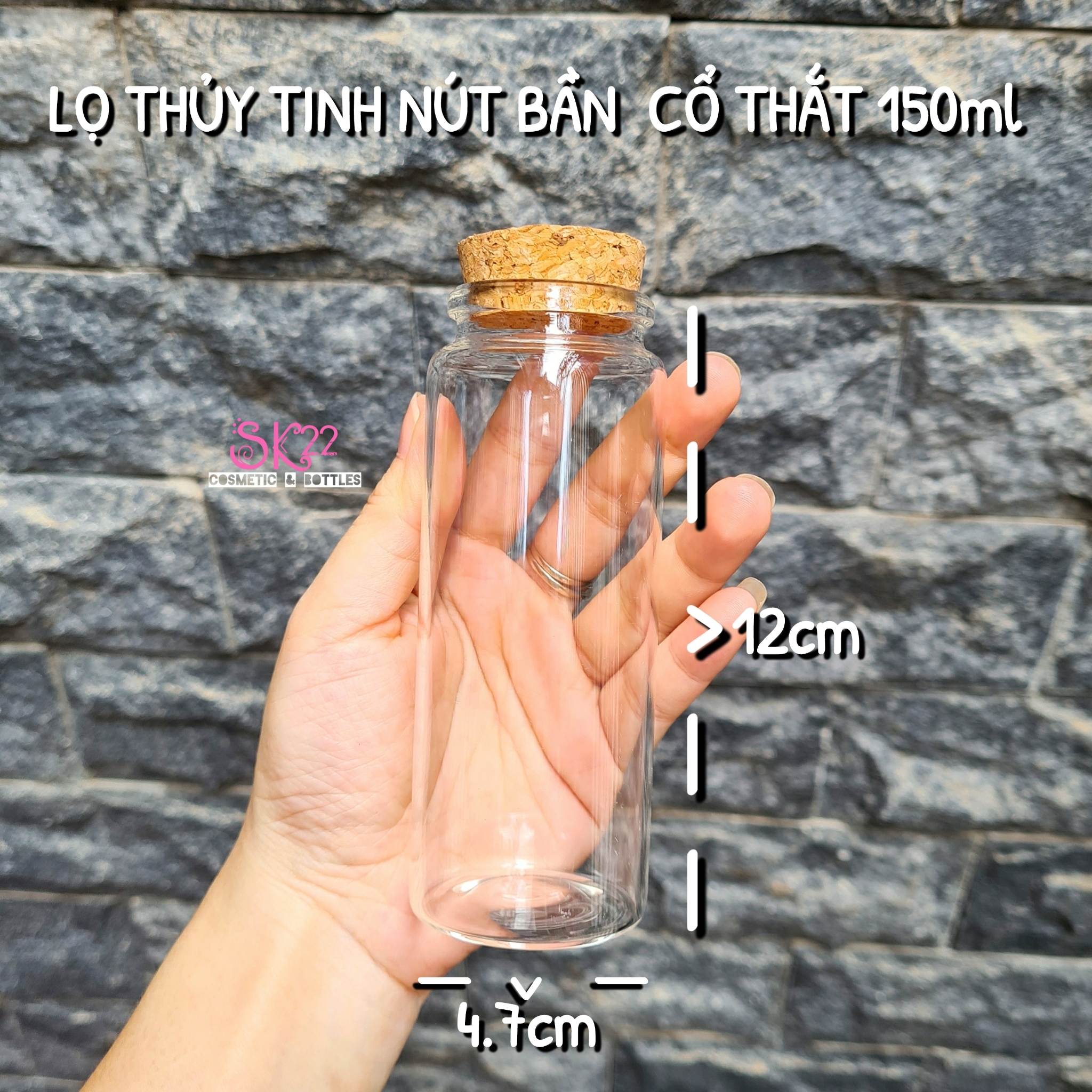 🎀LỌ THỦY TINH NÚT BẦN CỔ THẮT 50ml/60ml/100ml/150ml🎀