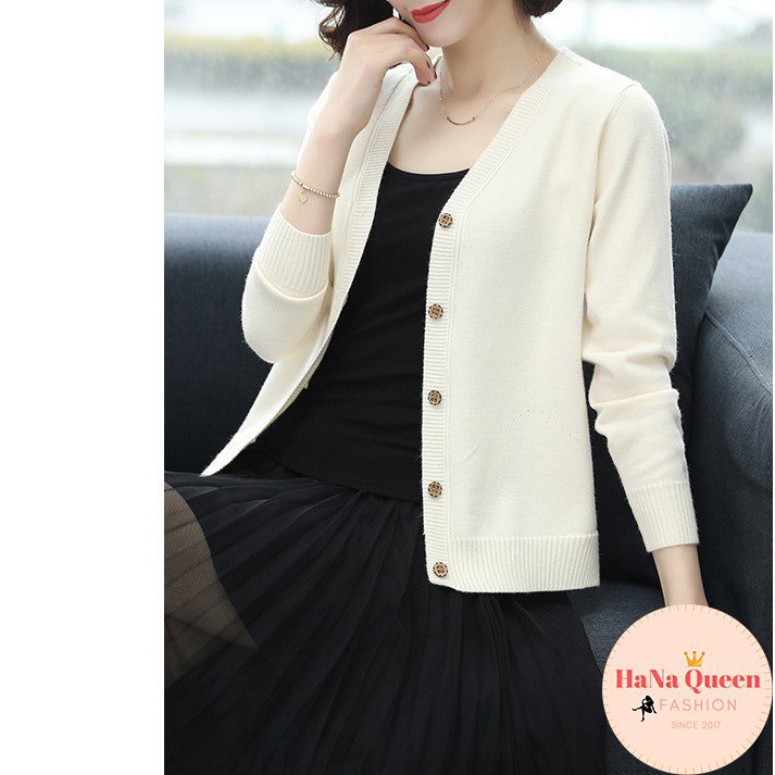 [Sẵn Hàng]Áo Len Cardigan Dáng Ngắn, Áo Len Nữ Basic Chất Đẹp Nhiều Màu Dễ Phối Đồ