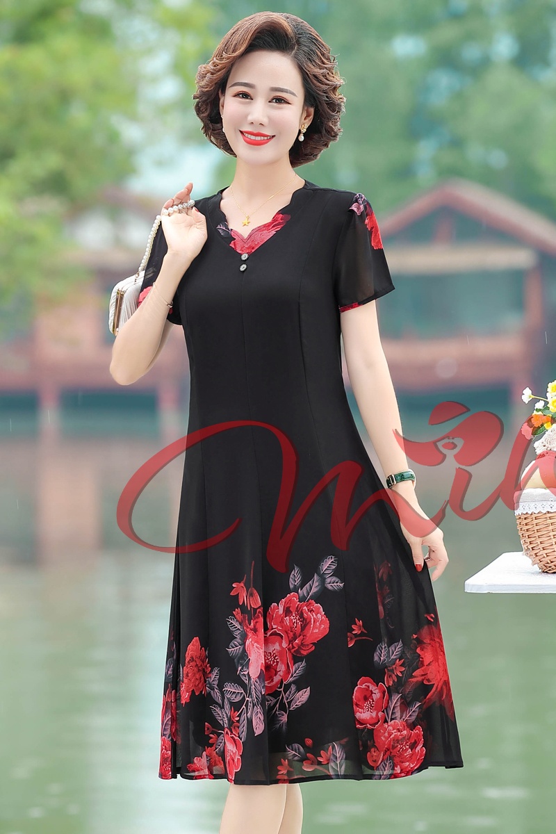 Váy đầm cho người trung niên người lớn tuổi NG30 giá tốt Tháng 4 2023   Mua ngay  Shopee Việt Nam