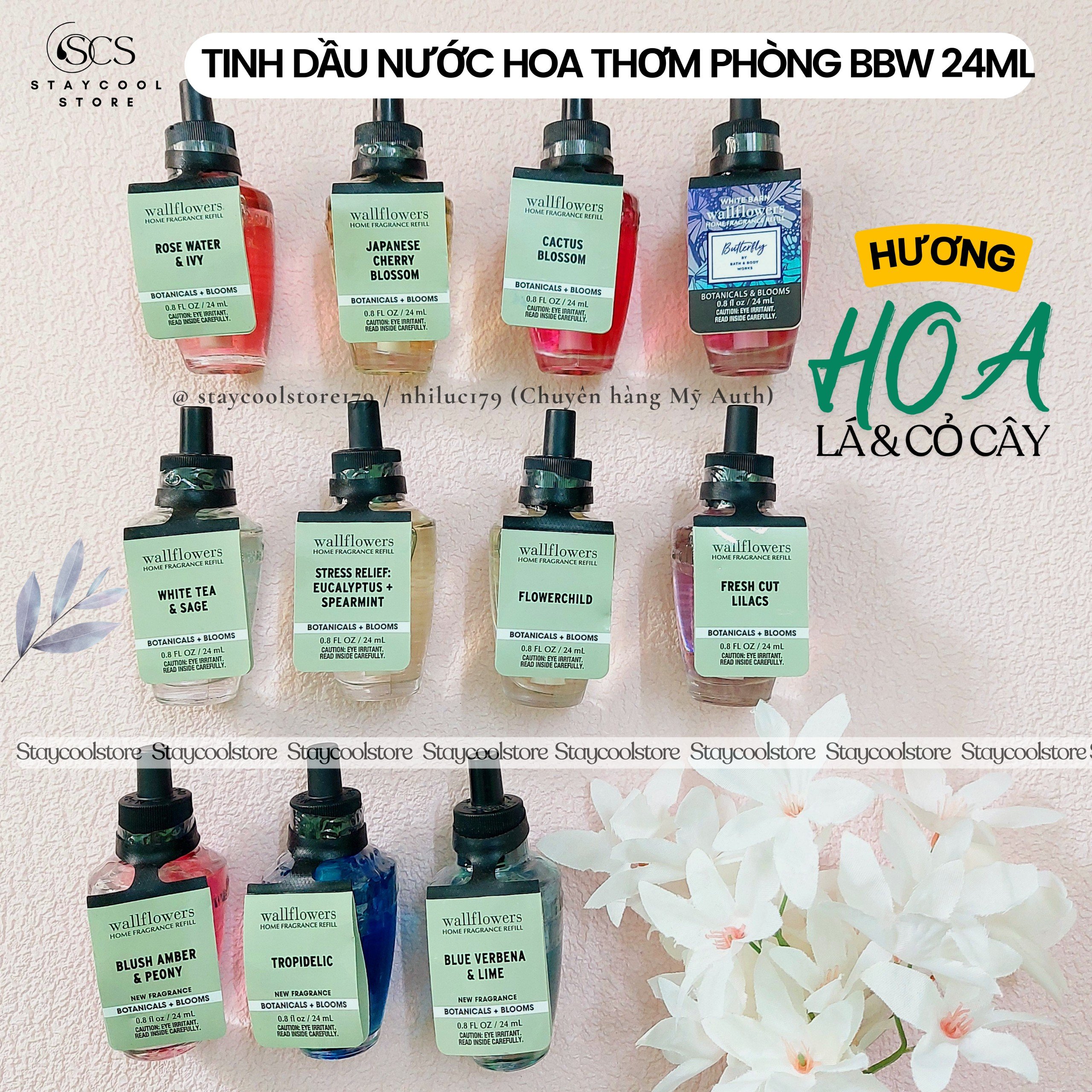 [Bill Mỹ- Đủ Mùi] Tinh dầu xông thơm phòng Bath & Body Works 24ml