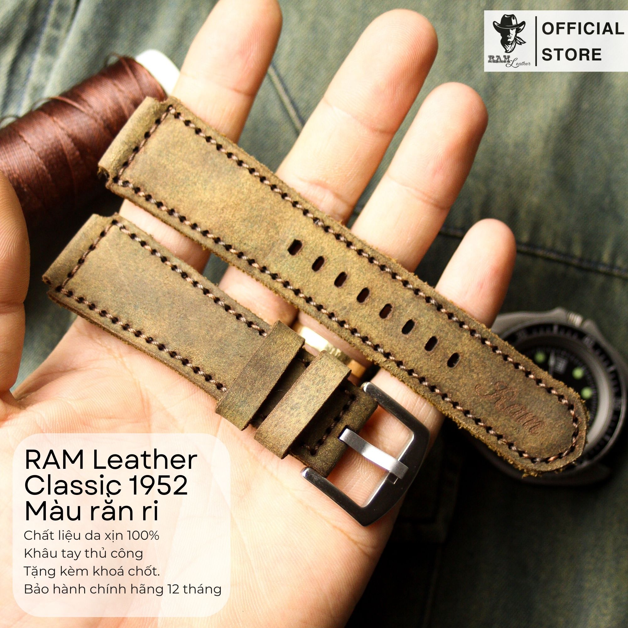 WATCH STRAPS DOUBLE COW LEATHER REAL