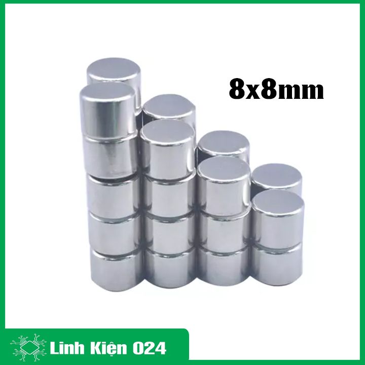 Nam châm vĩnh cửu trụ tròn siêu mạnh kích thước 8x8mm, 14x12mm, 15x15mm
