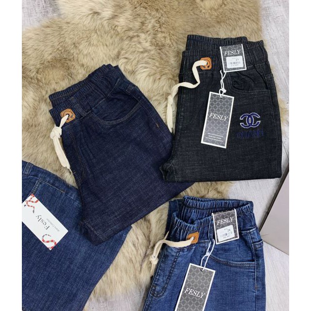 Quần Jeans Nữ Cạp Chun Tím Than [ Ảnh Thật ]