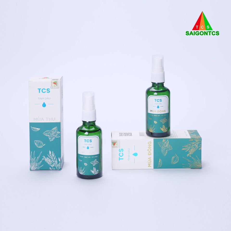 TINH DẦU THIÊN NHIÊN MÙA THU - Chai 50ml - Tràm, Bạc Hà và Sả Java - Sài Gòn TCS- NGĂN NGỪA VIÊM MŨI, VIÊM MŨI DỊ ỨNG Đuổi muỗi, thơm phòng