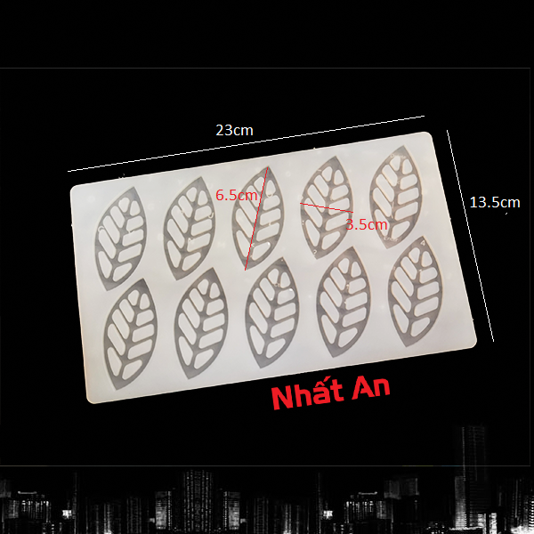 KHUÔN SILICONE NGÓI SOCOLA HÌNH LÁ