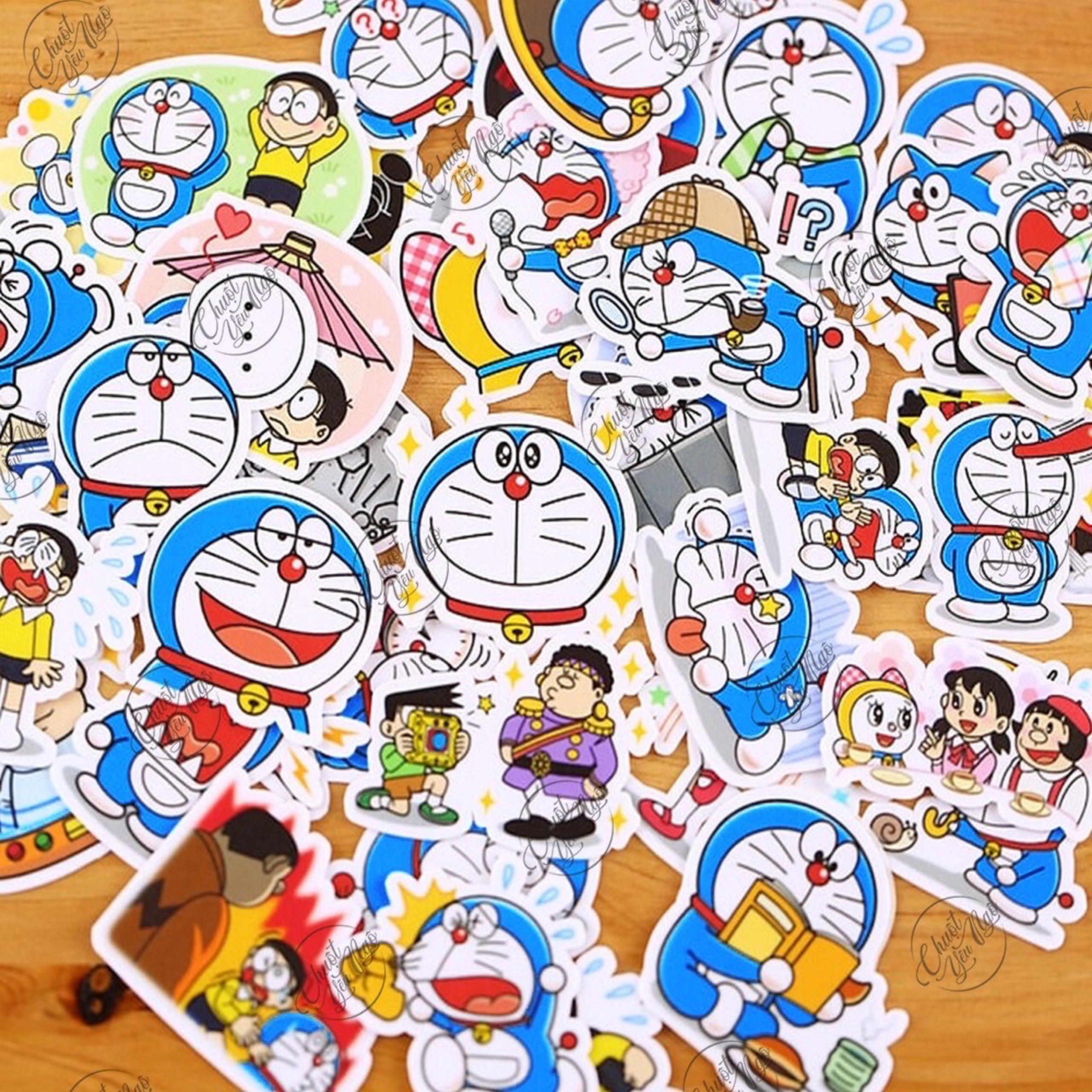 [HCM] Combo120 mẫu sticker dễ thương hình dán decal chống nước chủ đề mèo máy Đô rê mon Doraemon Cute NT 04