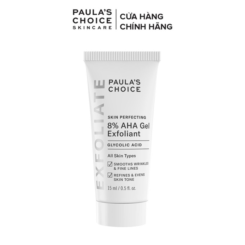 Gel loại bỏ tế bào chết làm mềm và sáng mịn da Paulas Choice Skin Perpecting 8% AHA Gel Exfoliant 15ml Mã: 1907 giá rẻ