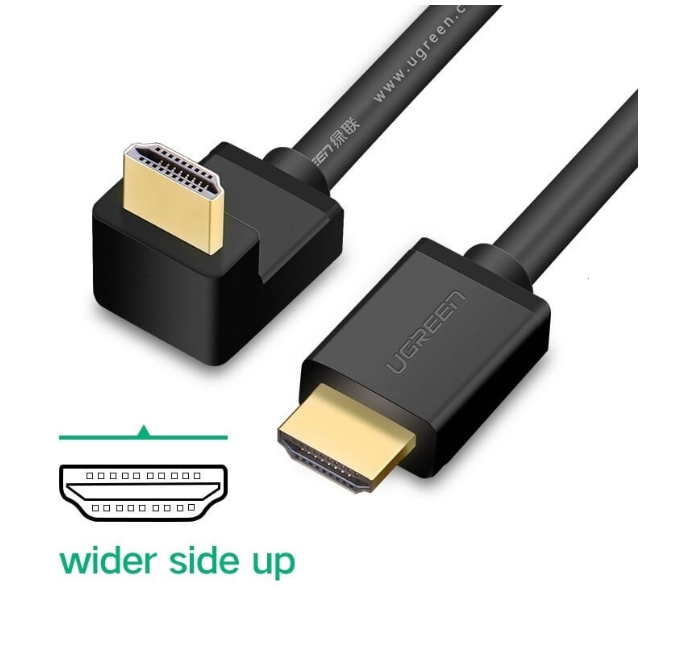 Cáp HDMI 1.4 Dài 2M Đầu Bẻ Góc Vuông  Ugreen 10173 (Bẻ Xuống) Chính Hãng