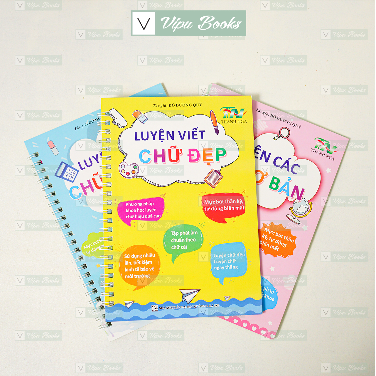 Set 3 vở tập viết tự xóa thông minh + 2 bút 8 ngòi 2 cá bút