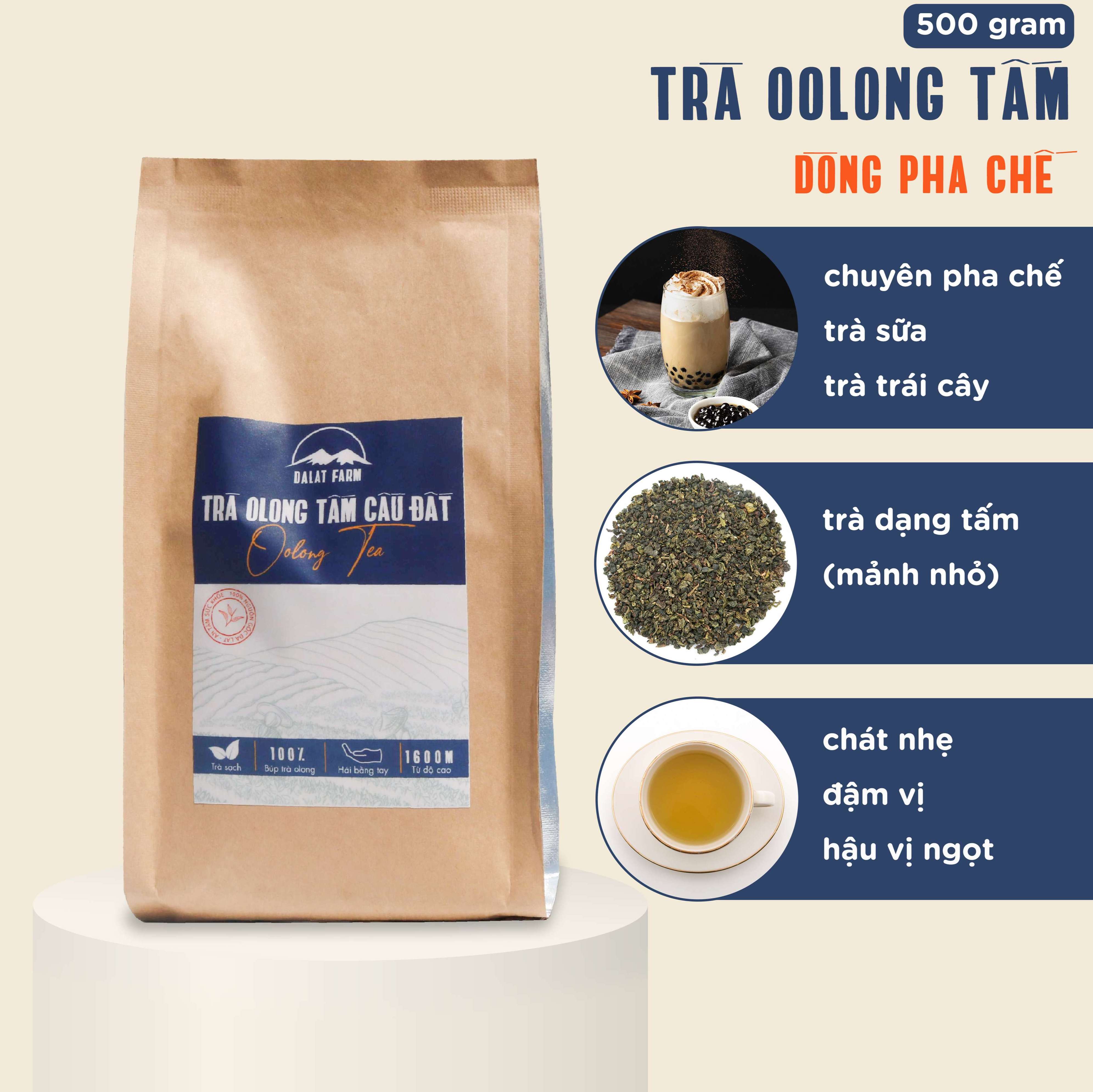Trà Oolong tấm Cầu Đất nguyên liệu làm trà sữa tự pha trà sữa đài loan