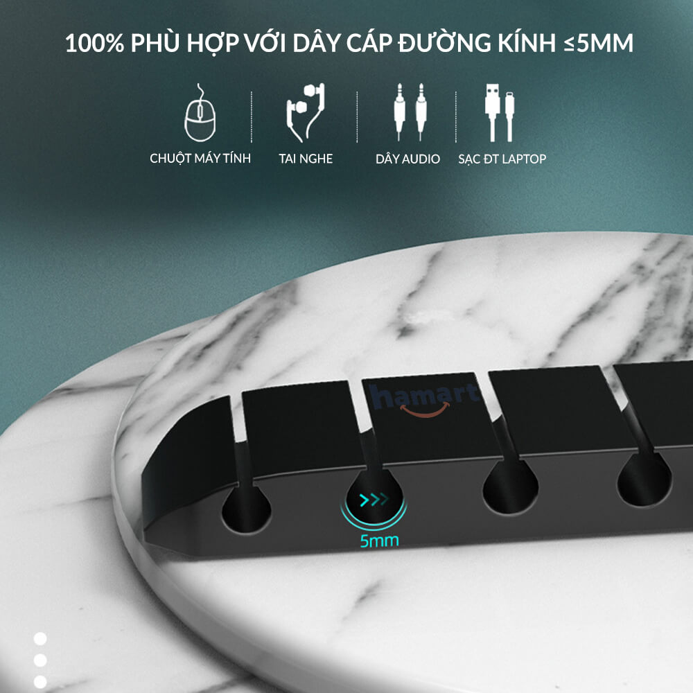 Nẹp Dây Điện Dán Tường Keo 3M Vỉ 20 Kẹp Dây Cáp Điện Đi Dây Điện Dán Tường Chống Rối 3 Màu