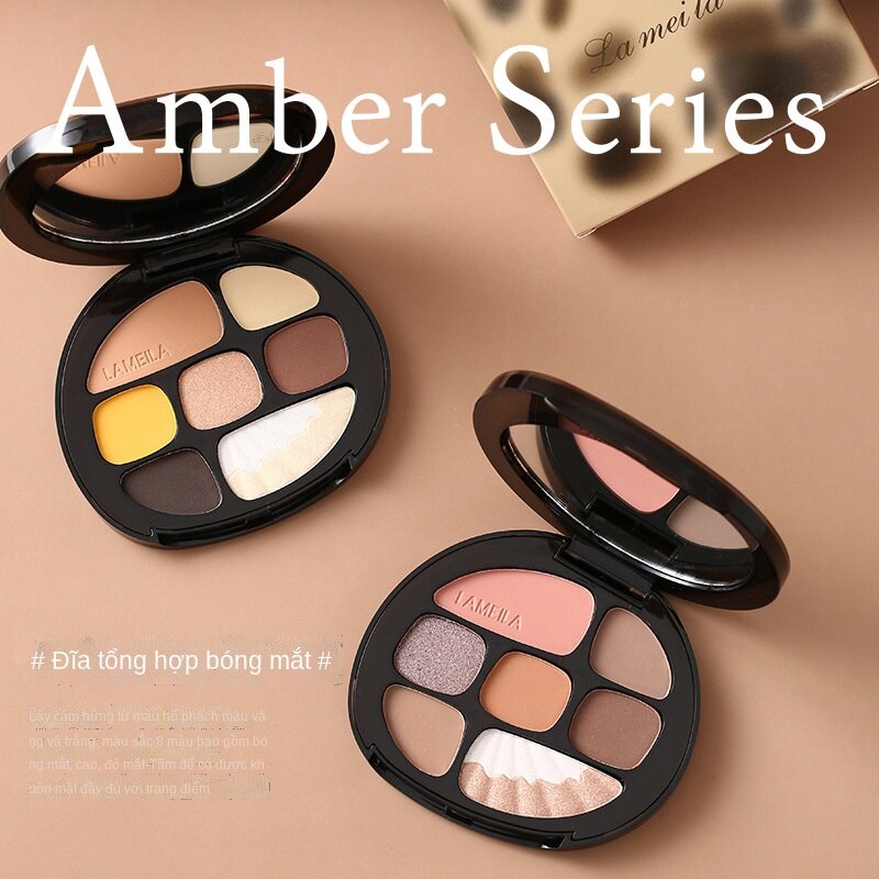 Bảng phấn mắt 7 màu Shell Amber Glitter Diamond Eye Shadow phấn mắt