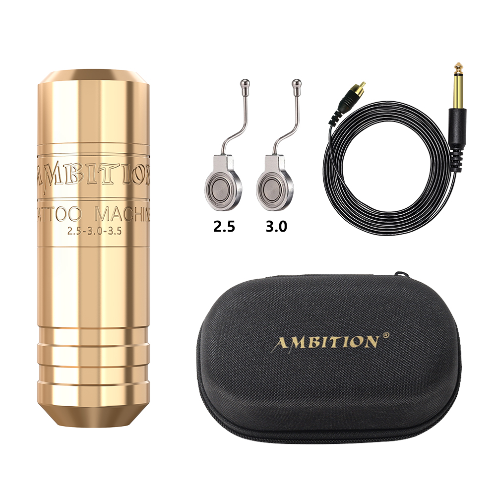 Ambition 28mm Torped 2 Rotary Tattoo Pen Stroke 2.5-3.0-3.5mm Machine Wireless Kuark Battery Powerful Brushless Motor With RCA Cord