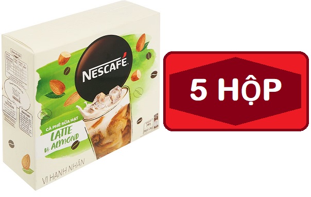 Cà phê sữa hạt NESCAFÉ Latte Sữa Hạt Vị Hạnh Nhân (Hộp 10 gói x 24g)