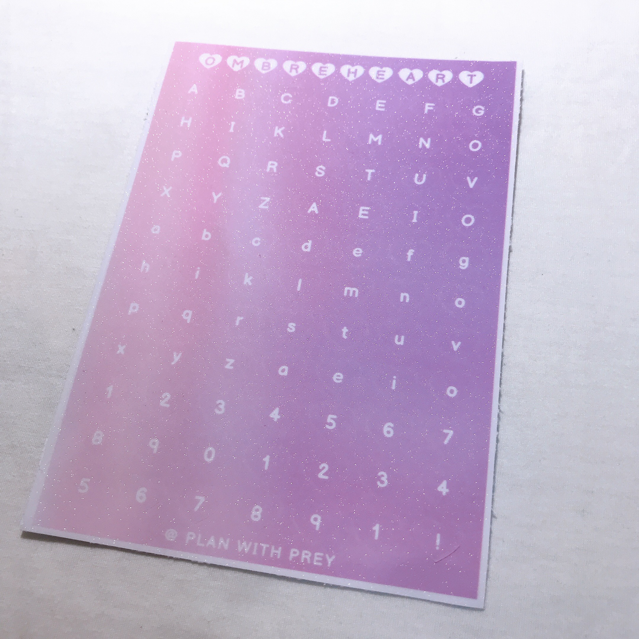 Sticker trái tim bảng chữ cái trang trí toploader