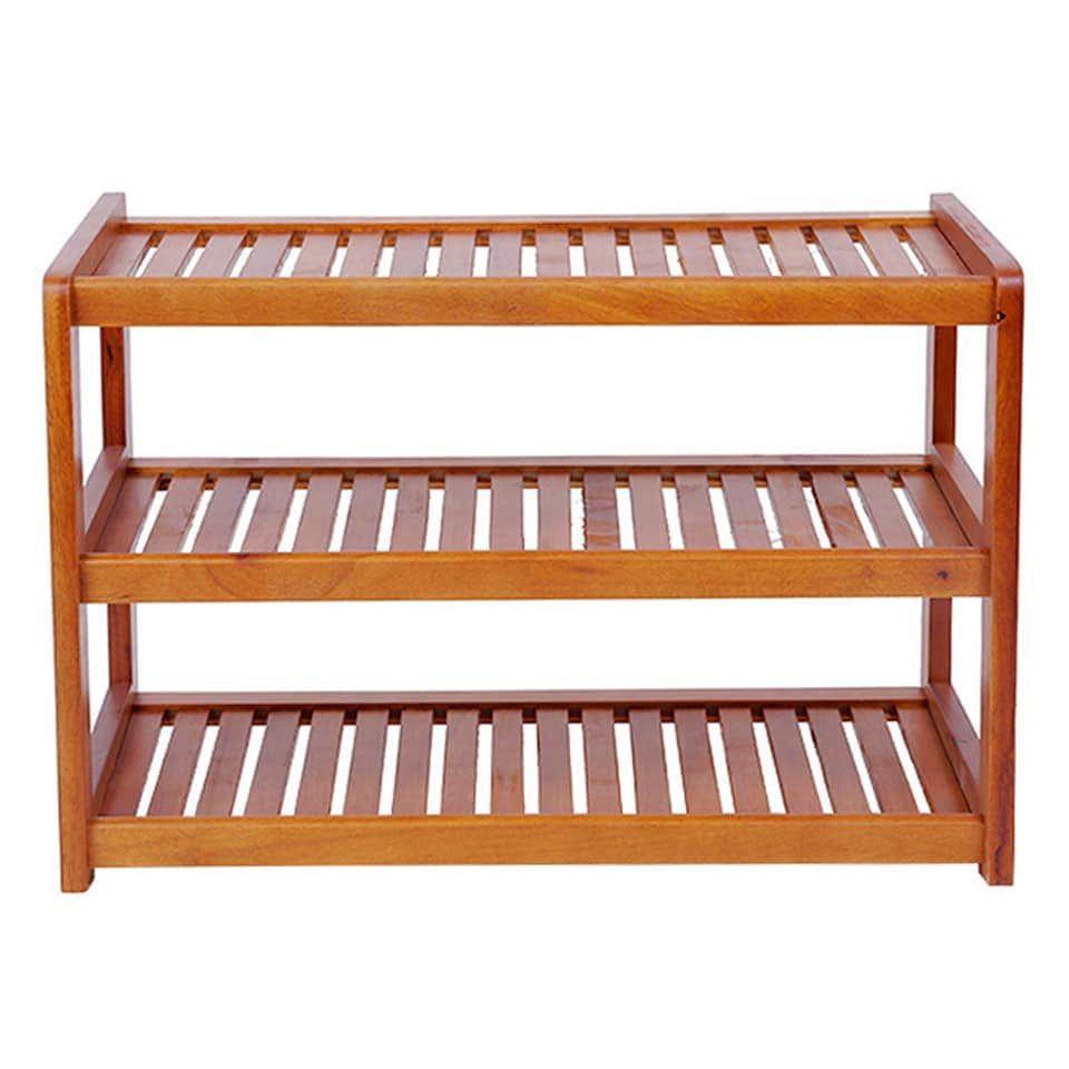 Kệ dép gỗ cao su 3 tầng dài 63cm