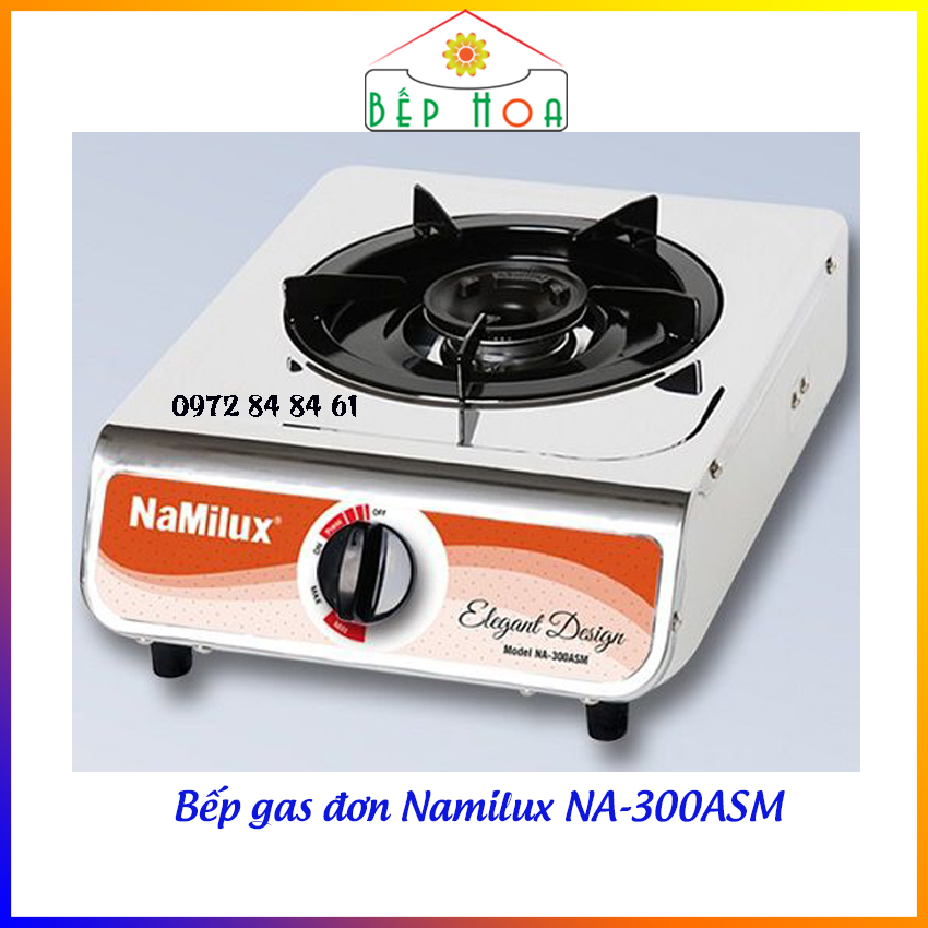 Bếp gas đơn namilux inox na-300asm - mặt bếp inox - tiết kiệm gas - bh 12 tháng - bếp hoa