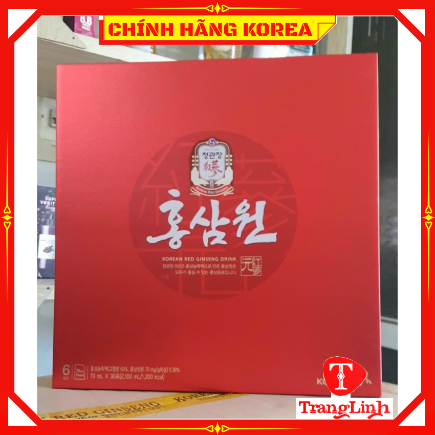 Nước hồng sâm won KGC Cheong Kwan Jang hộp 30 gói - Tăng đề kháng, Bồi bổ cơ thể toàn diện, Chống lão hóa, tranglinh