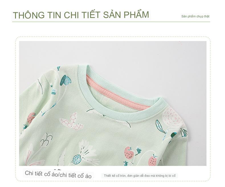 Bộ Malwee bé gái mùa thu xanh hoa