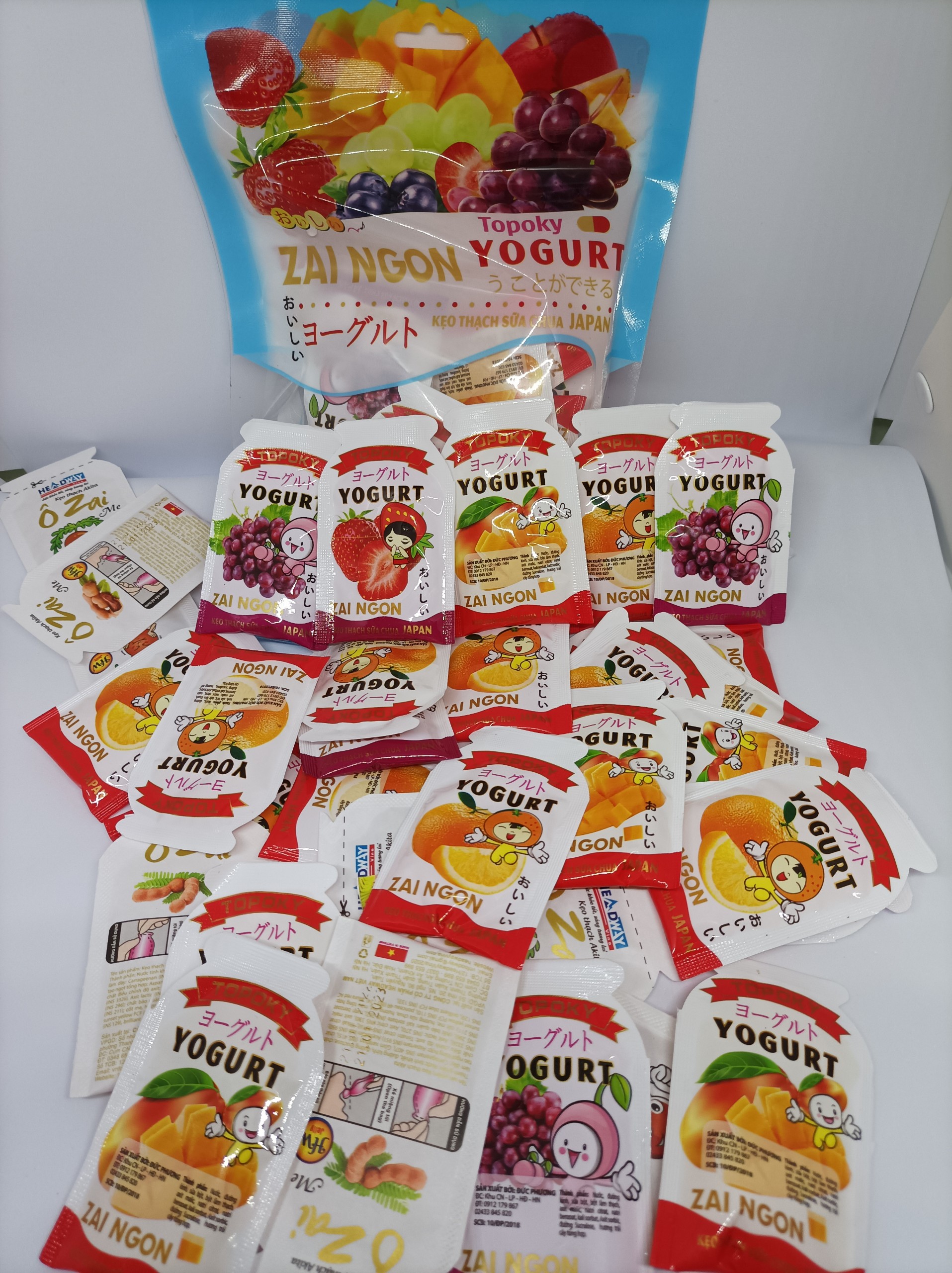 Thạch zai - Thạch zai Ngon Yogurt 400g - 28k ( các vị : Cam, xoài, dâu Tây, nho Mỹ….)
