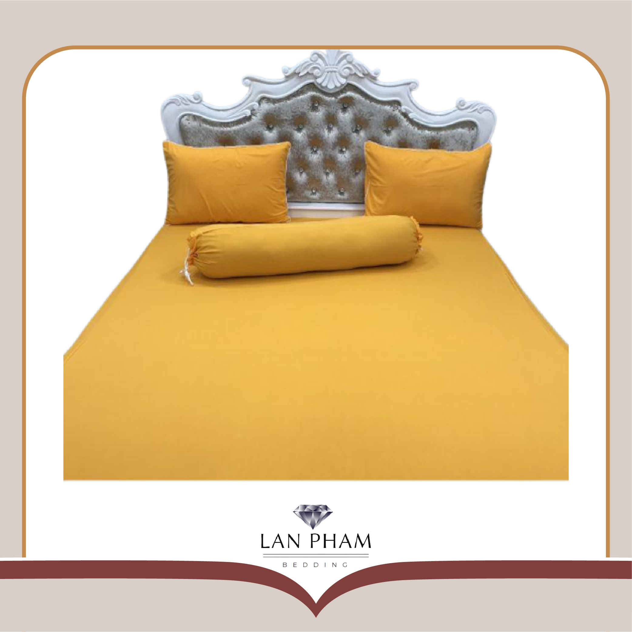 Ga - Drap Giường Lẻ Thun Mát Lạnh Lan Pham Bedding - Màu Vàng
