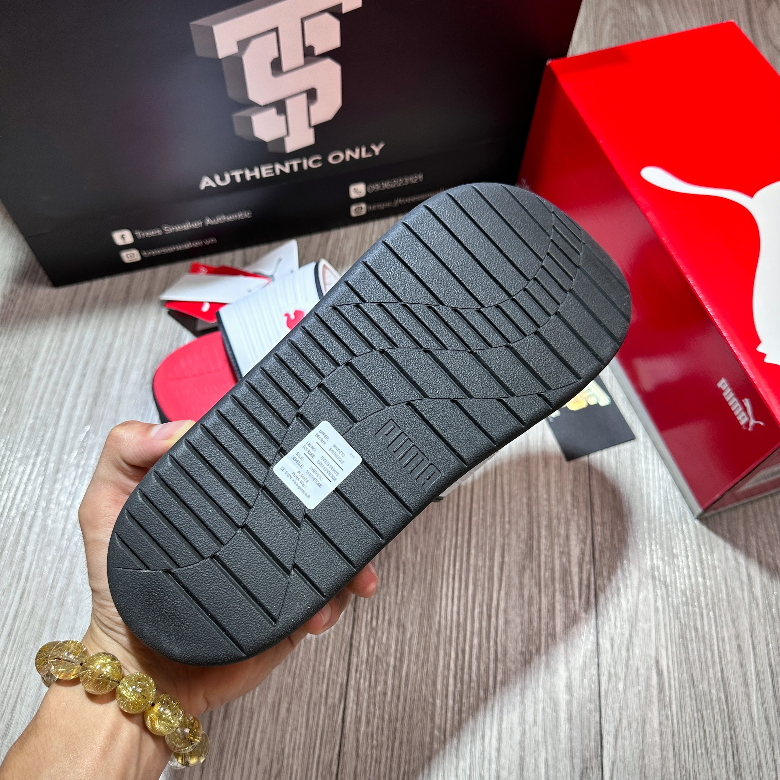[CHÍNH HÃNG] Dép PUMA SOFTRIDE SLIDE V RED WHITE BLACK 382112 08
