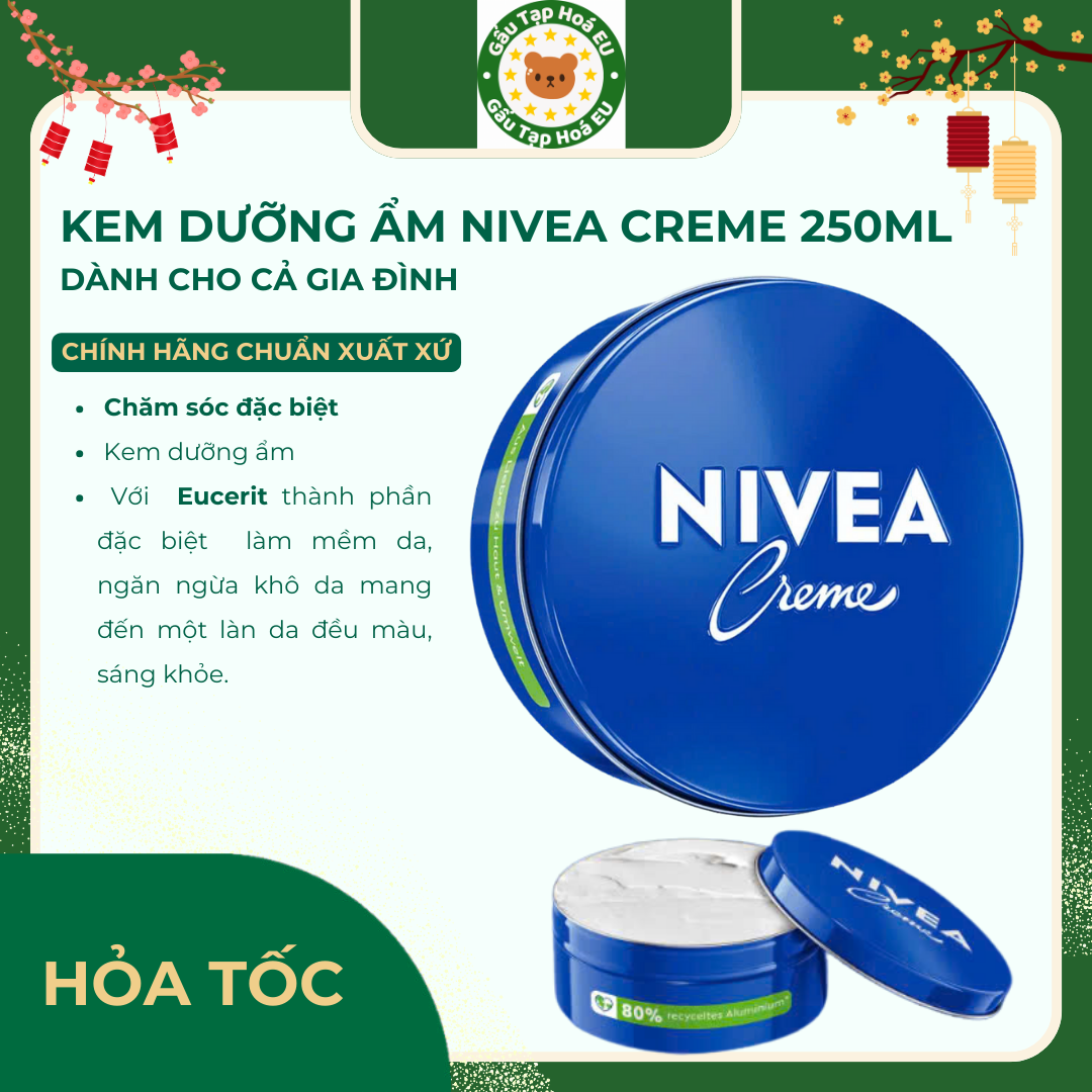 Kem dưỡng ẩm Nivea Creme hộp thiếc xanh (Đức)