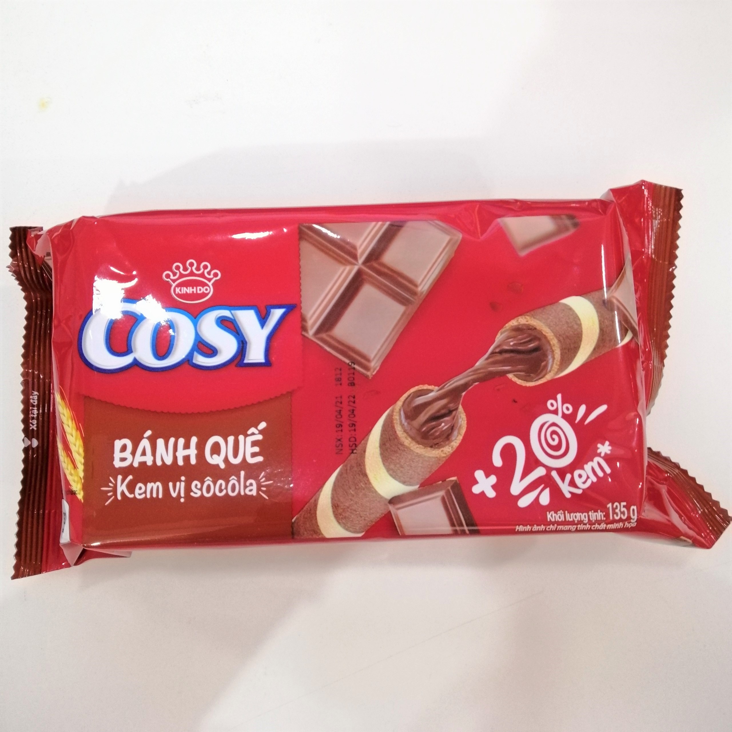 Bánh Quế Kem Cosy Vị Sôcôla (Gói 117.6g)