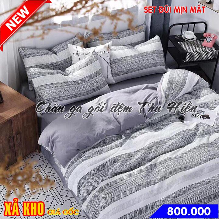 Bộ chăn ga gối cotton đũi cao cấp 6