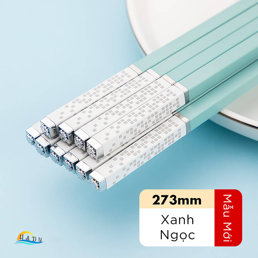 Đũa ăn cơm cao cấp chống mốc kiểu nhật bản sợi thủy tinh kháng khuẩn màu xanh sang trọng hadu