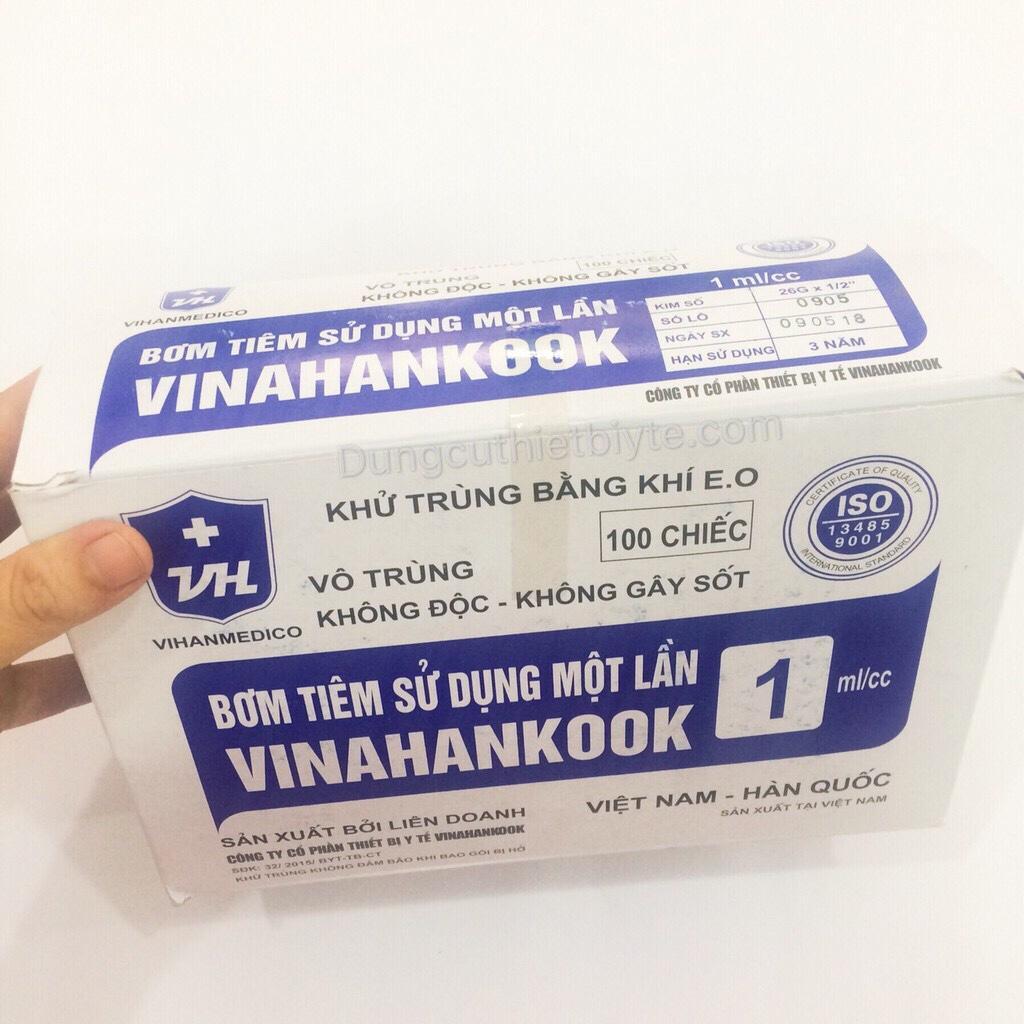 [HCM]Bơm tiêm 1cc vô trùng Vinahancook (Hộp 100 cây)