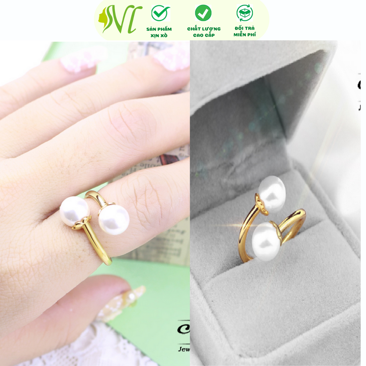 Nhẫn  nữ  inox  nhỏ dễ thương tự điều chỉnh theo tay không đen dị ứng