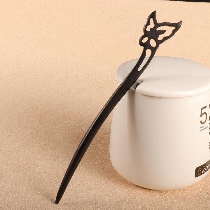 Trâm gỗ cổ trang hình bướm trâm cài tóc nữ phụ kiện cosplay cổ trang