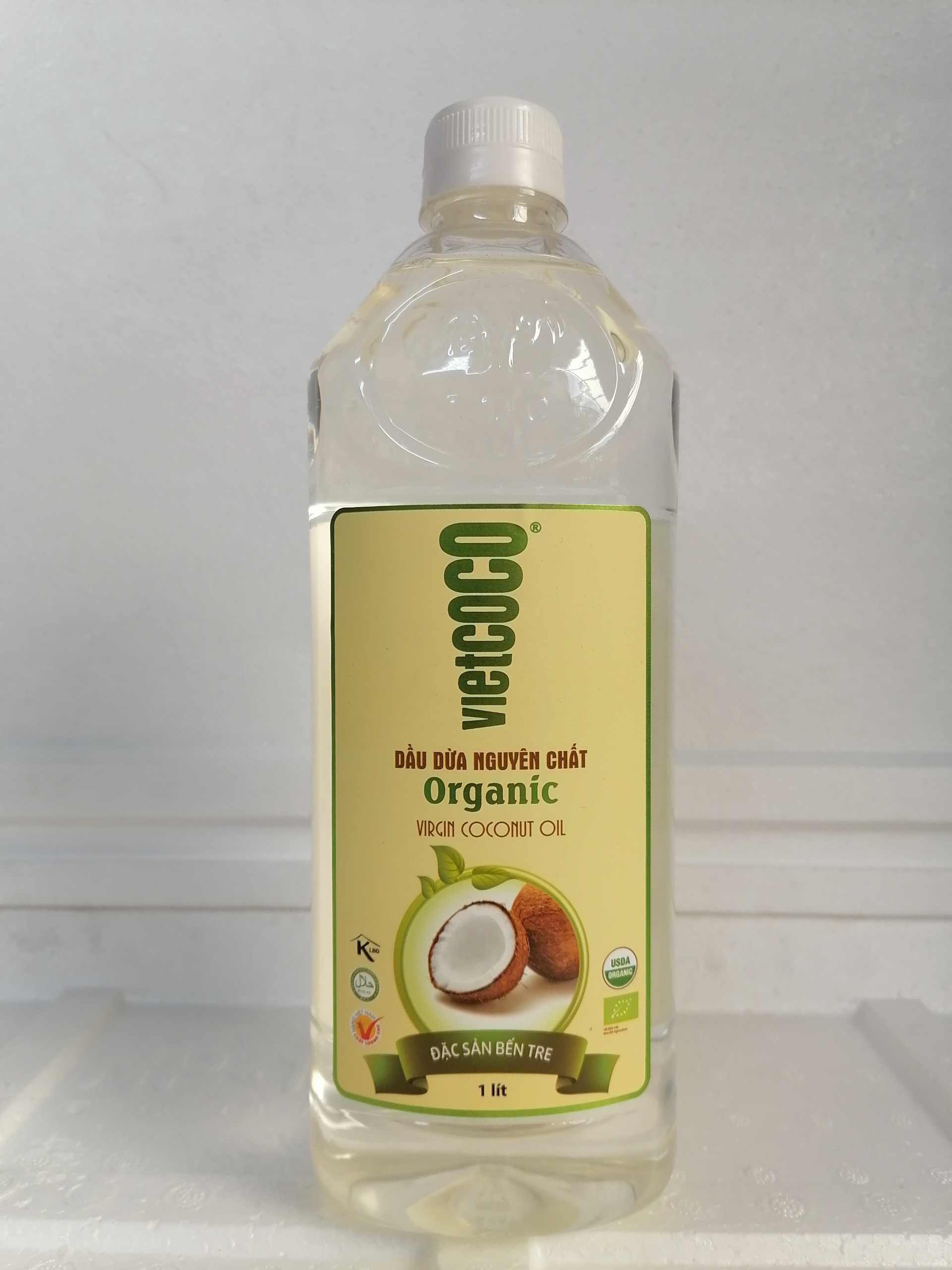 [1 Lít – Organic] Dầu dừa hữu cơ nguyên chất [VN] VIETCOCO Organic Virgin Coconut Oil (halal) (bph-hk5)
