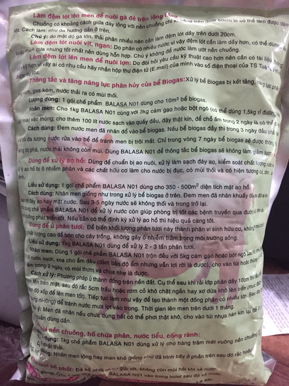 Men rắc chuồng balasa No1
