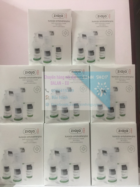 Bộ sản phẩm dành cho da dầu, mụn ziaja med (Bill up ảnh cuối)